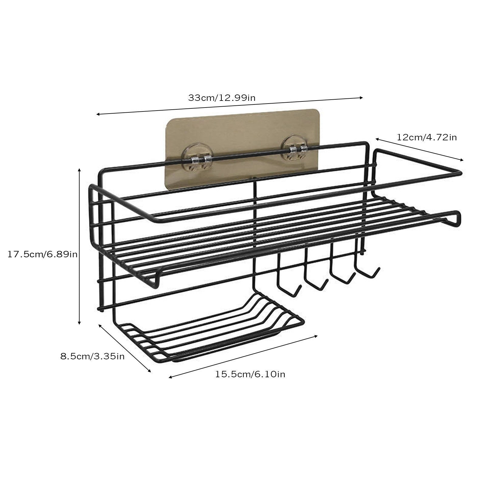 Punch-Free Wall-Mounted Bathroom Storage Rack – No-Drill Easy Installation