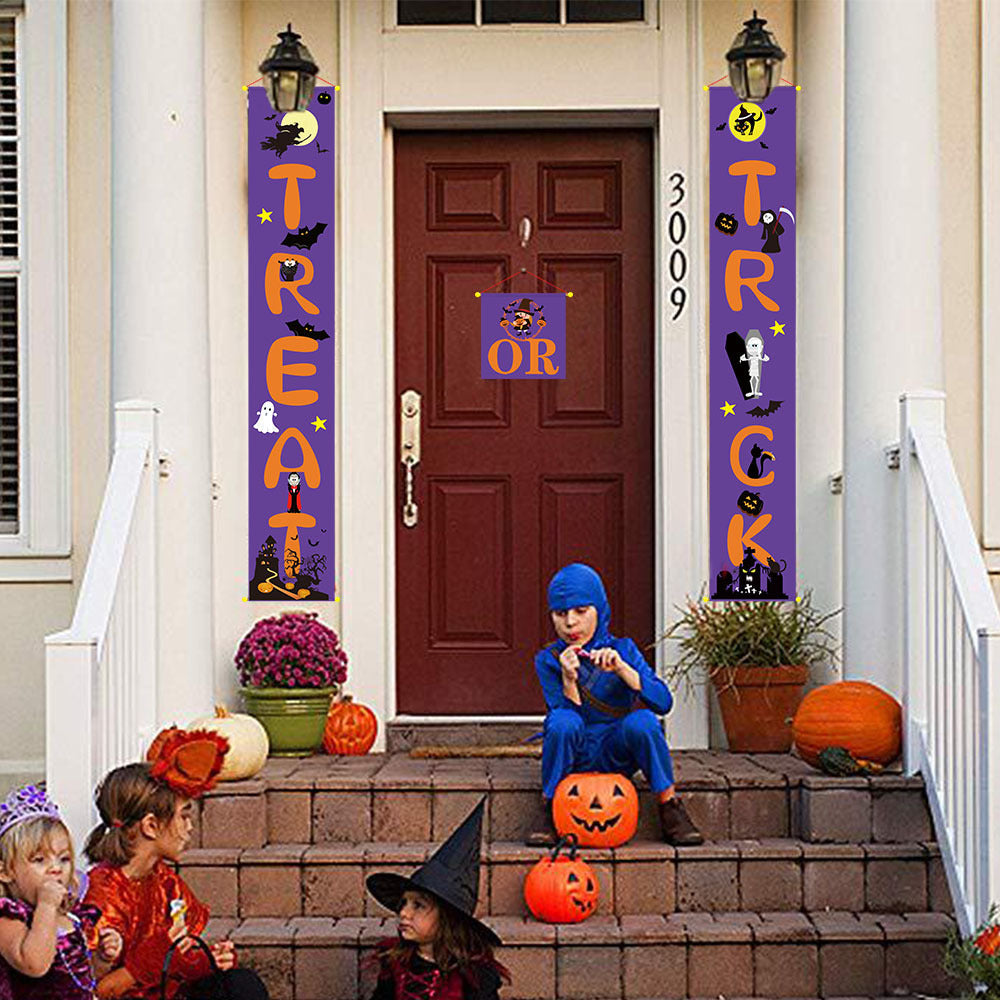 Halloween Outdoor Banner – Spooky Hanging Couplets Decoration for Yard and Porch