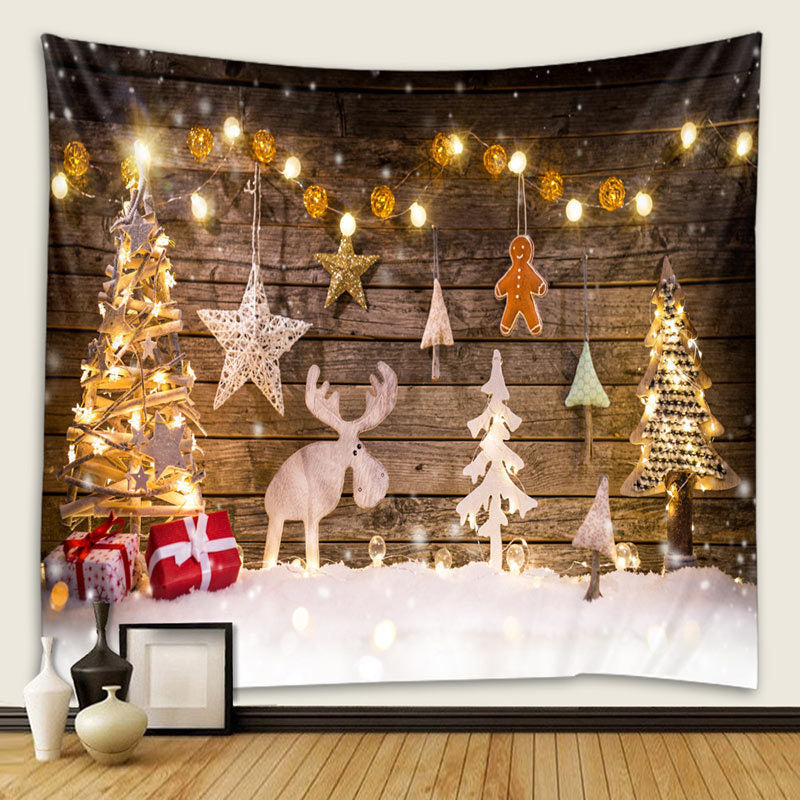 Christmas Tapestry Wall Cloth Fireplace Background Decoration