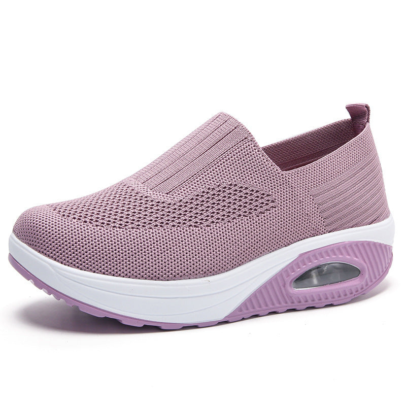 New Women's Leisure Sports Air Cushion Non-slip Flying Woven Women's Shoes