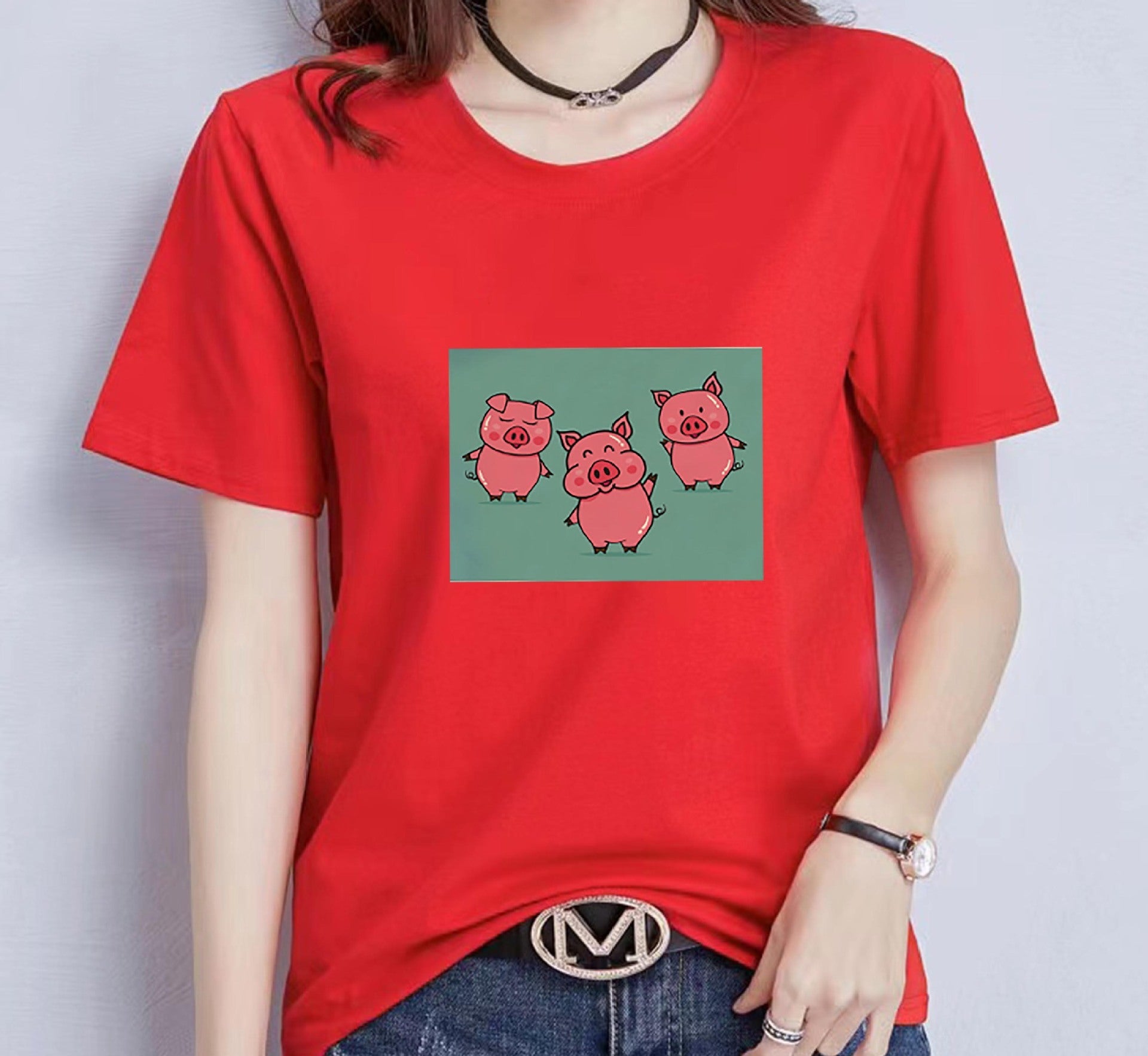 Fashionable Loose Fit Printed T-Shirt for Women – Casual Summer Top