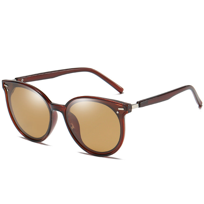 Fashion Round Frame Polarized Sunglasses – UV Protection