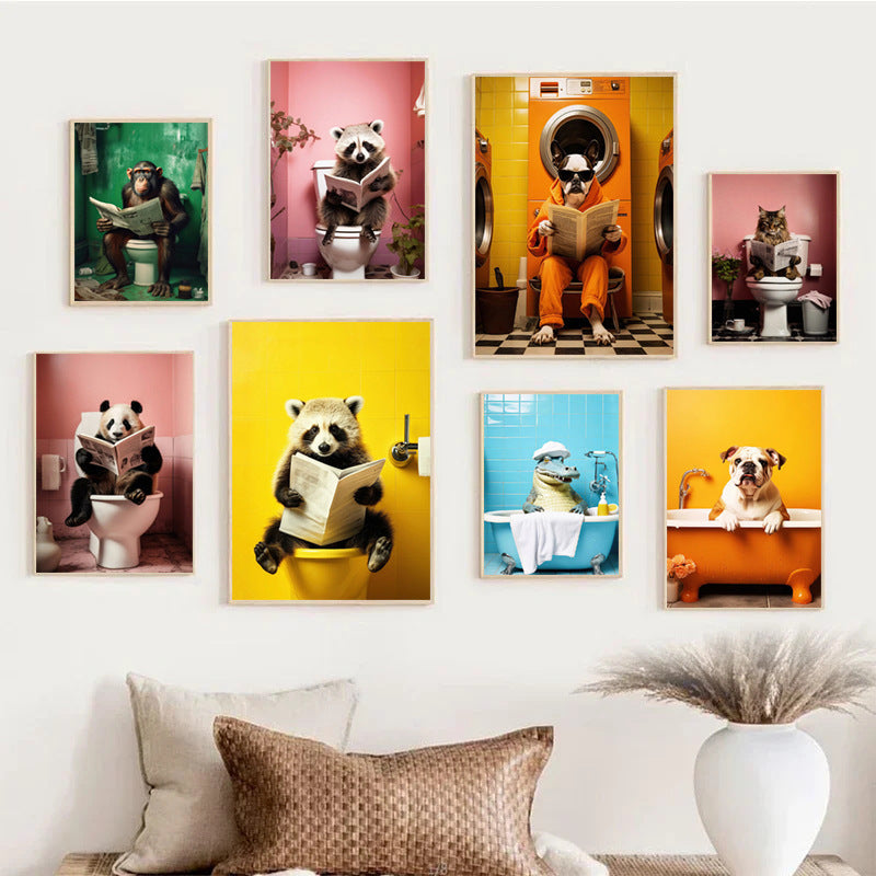 Animal Wall Art – Decorative HD Airbrush Canvas Painting for Home Decoration