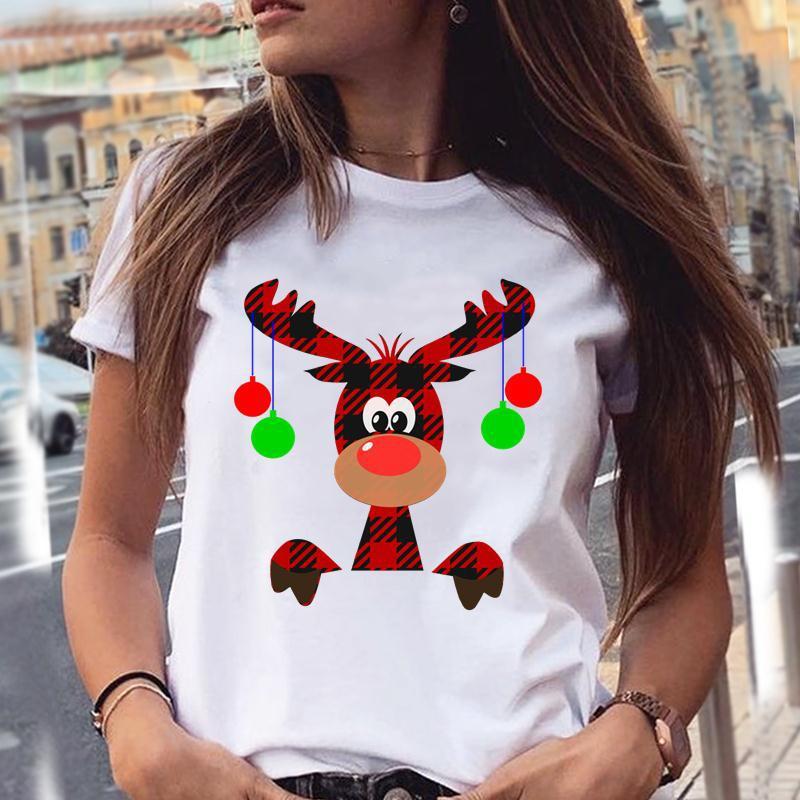 Fashionable Christmas Party Short Sleeve T-shirt Women