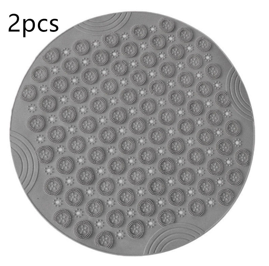 Anti-Slip Round Shower Mat – Drain Hole & Massage Center