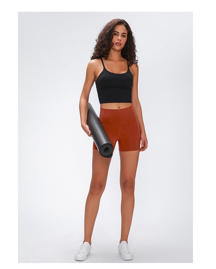 High-Waist Hip-Lifting Sports Shorts – Women's Tight Fit Fitness Pants