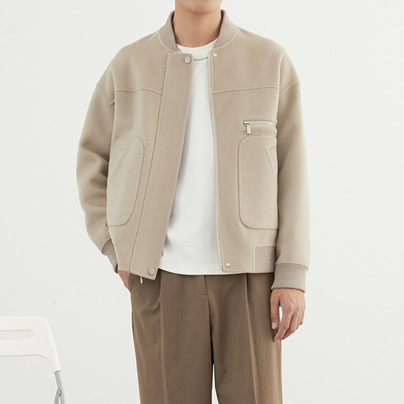 New Double-faced Woolen Goods Jacket Drop-shoulder Woolen Coat