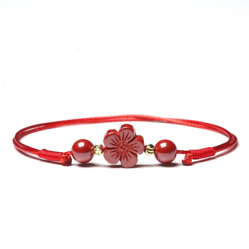 Fashion Personality Natural Cinnabar Anklet Bracelet