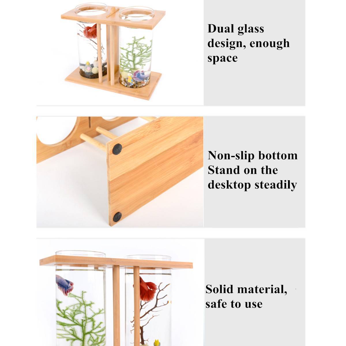 Bamboo Eco Mini Desktop Aquarium
