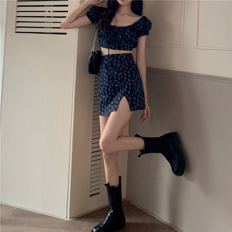 Two-piece puff sleeve shirt