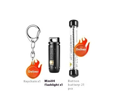 Super Bright Strong Light LED Stainless Steel Key Ring Portable Miniature Waterproof Pocket Flashlight