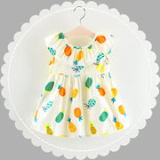 Pineapple Print A Line Dress Polyester Womens Regular Fit