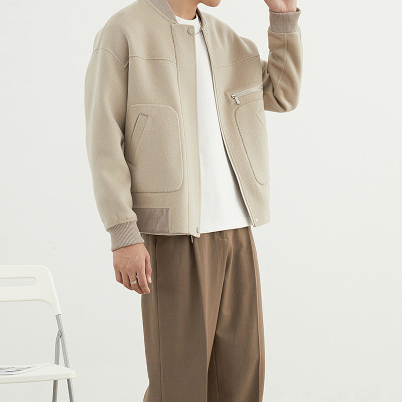 New Double-faced Woolen Goods Jacket Drop-shoulder Woolen Coat