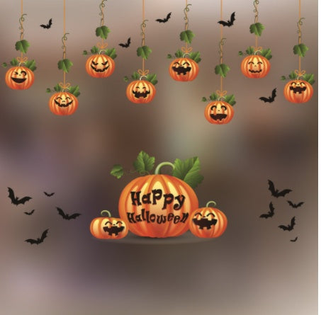 Halloween Color Static Stickers – Removable Window Clings for Party and Home Decorations