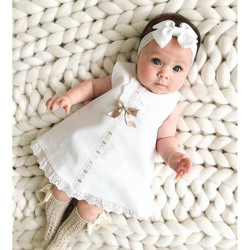 Baby Girl Flower-Sleeve Gauze Dress – Summer Infant Clothes