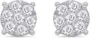 SAVEARTH DIAMONDS Carat Round Cut Lab Created Moissanite Diamond Cluster Stud Earrings In 14k Gold Over Sterling Silver Jewelry For Women