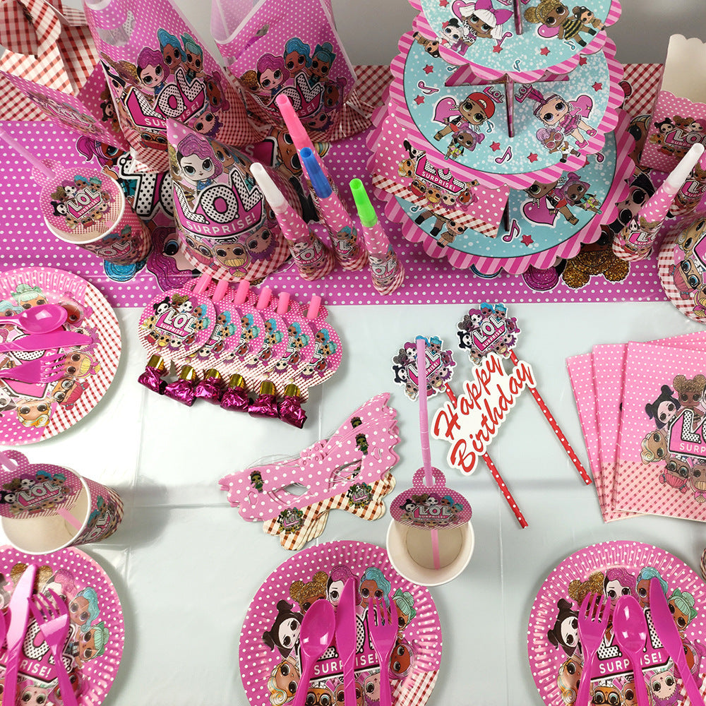 Cartoon Doll Birthday Theme Cake Stand