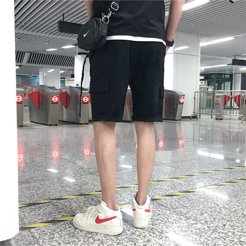 Men's Hip Hop Cotton Shorts Relaxed Fit Letter Pattern