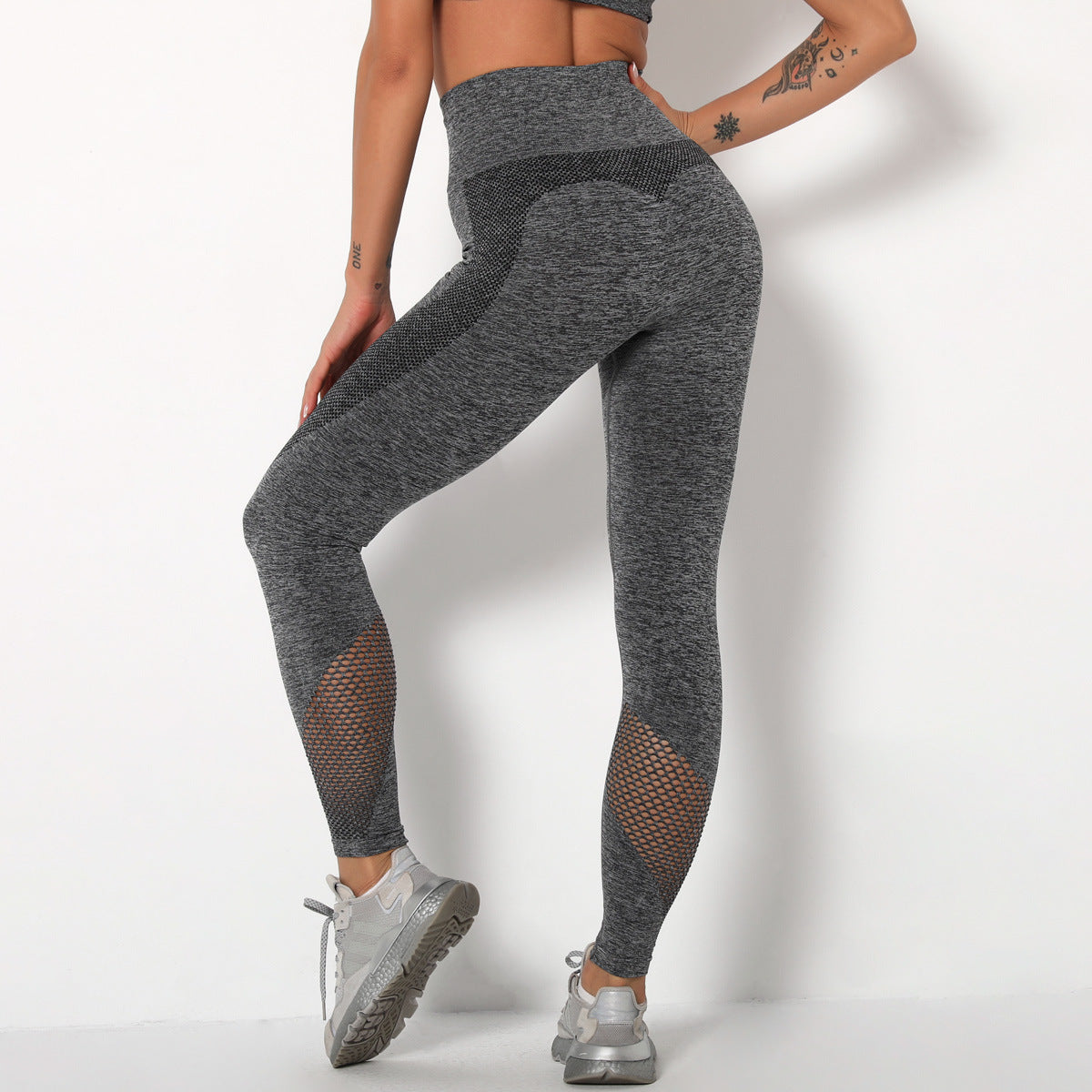 Breathable Mesh Yoga Pants – High-Waist Leggings