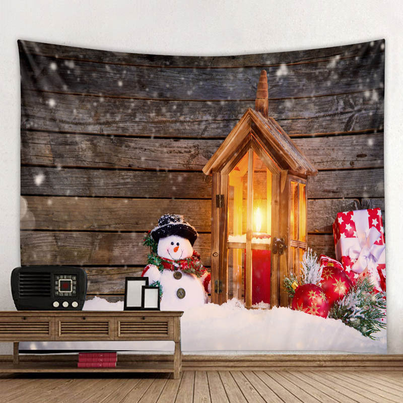 Christmas Tapestry Wall Cloth Fireplace Background Decoration