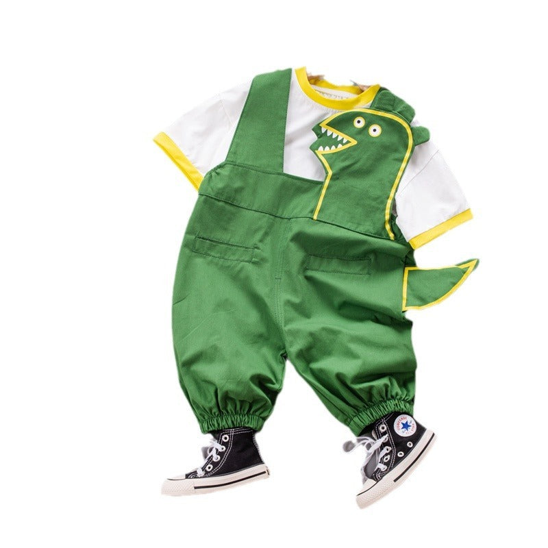 Baby T-Shirt and Suspender Shorts Two-Piece Set – Summer Outfit