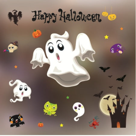 Halloween Color Static Stickers – Removable Window Clings for Party and Home Decorations