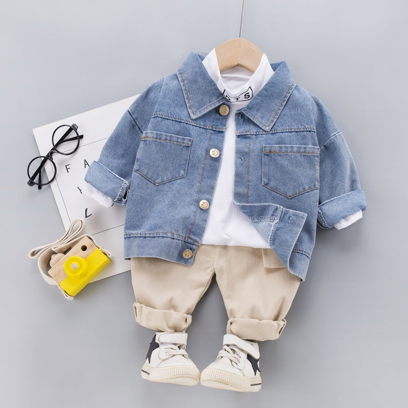 Three-Piece Baby Denim Jacket Set