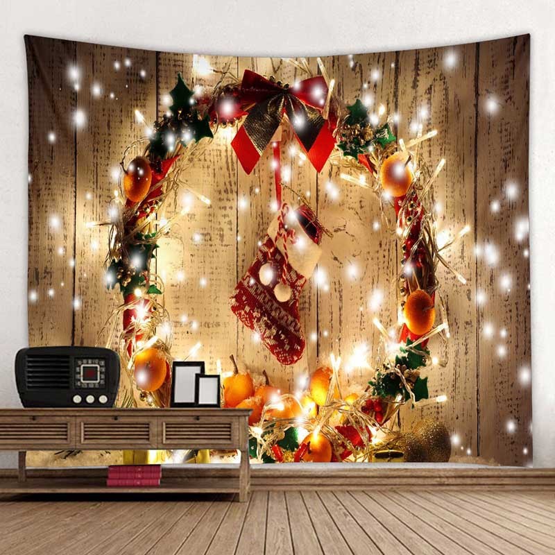 Christmas Tapestry Wall Cloth Fireplace Background Decoration