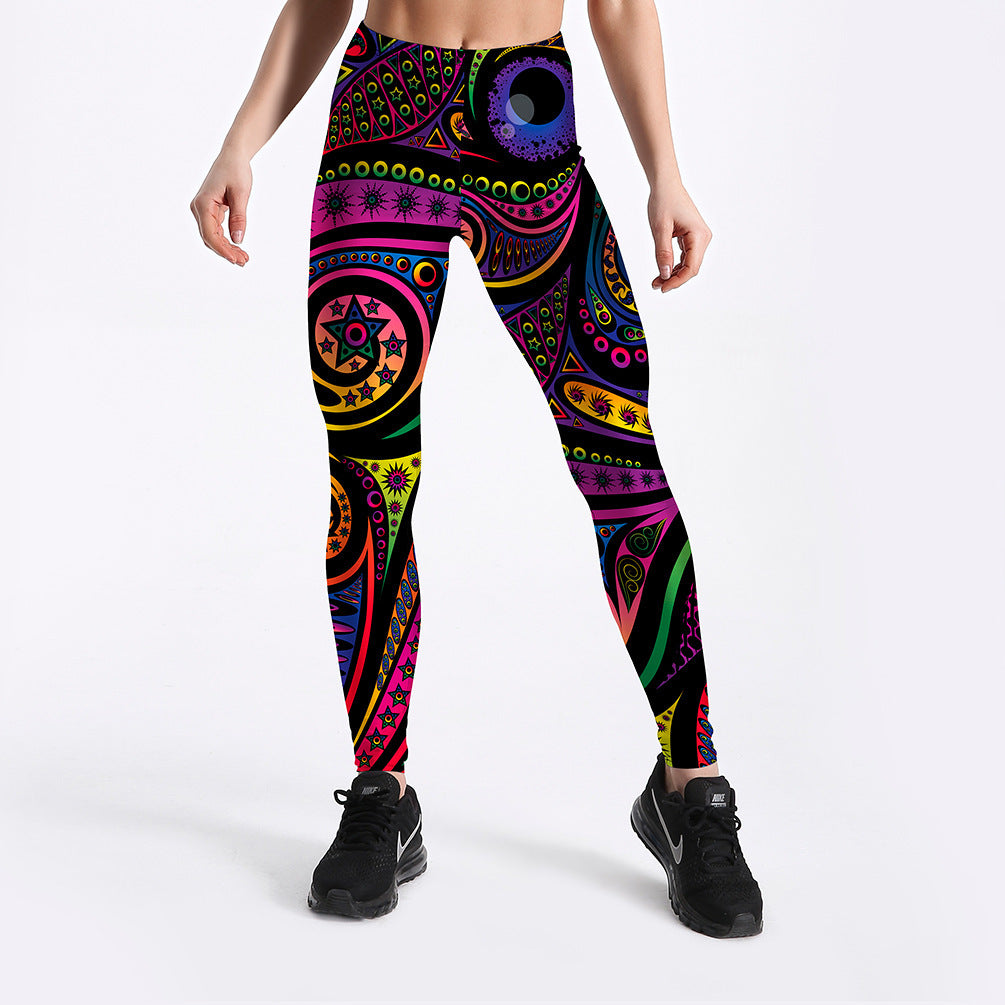 Printed Leggings for Women – High-Stretch Workout & Casual Pants