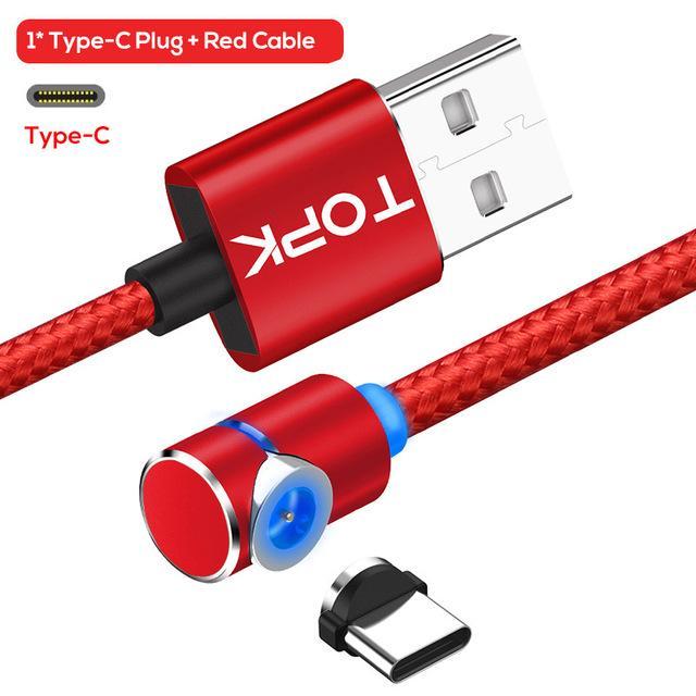 360° Rotating Magnetic Micro-USB Charging Cable – Fast Charge Phone Cord, LED, Nylon-Braided
