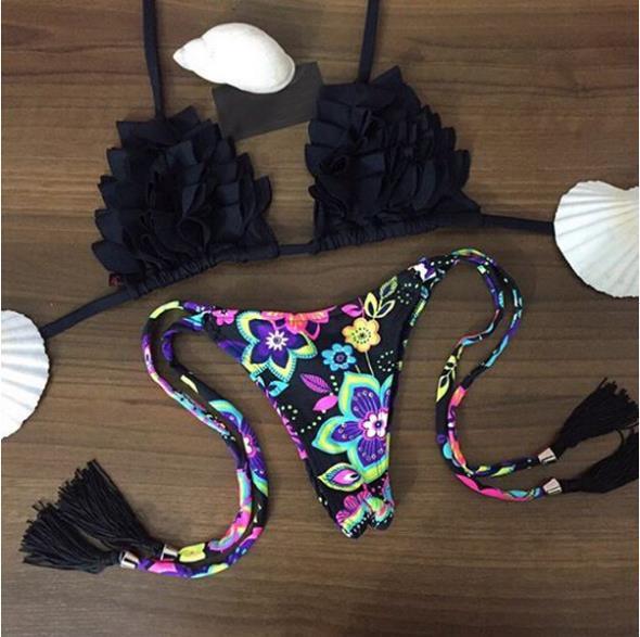 Women's Brazilian Bikini Set Nylon Spandex Slim Fit