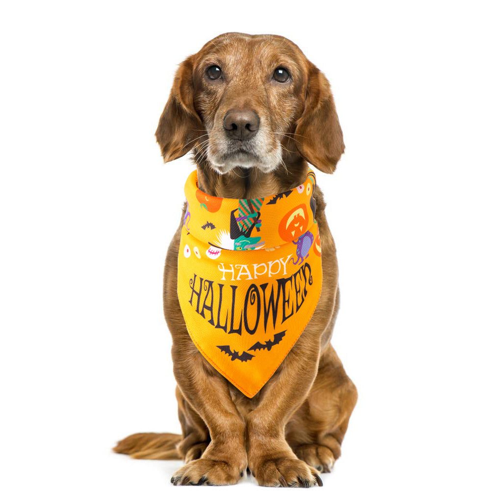 Halloween Pet Bandana – Festive Saliva Towel for Dogs and Cats