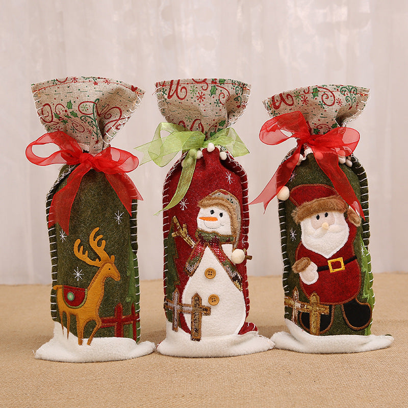 Christmas Wine Bottle Cover Set