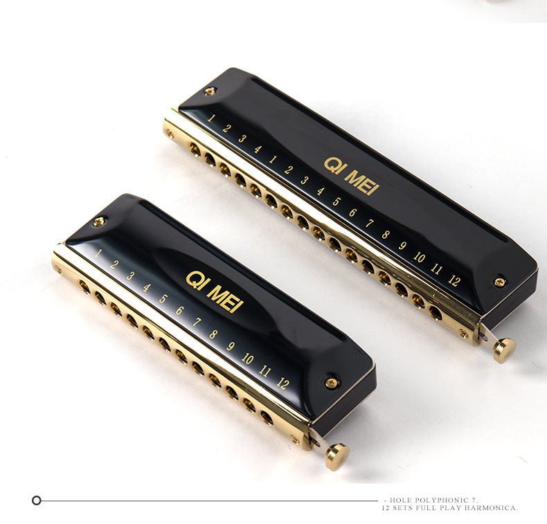 Premium Copper-Covered 12-Hole Chromatic Harmonica