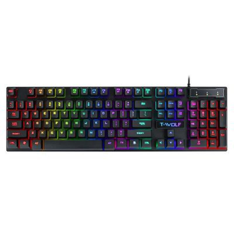 Gaming USB Wired Keyboard – Luminous Floating Keycap Design for PC Gamers