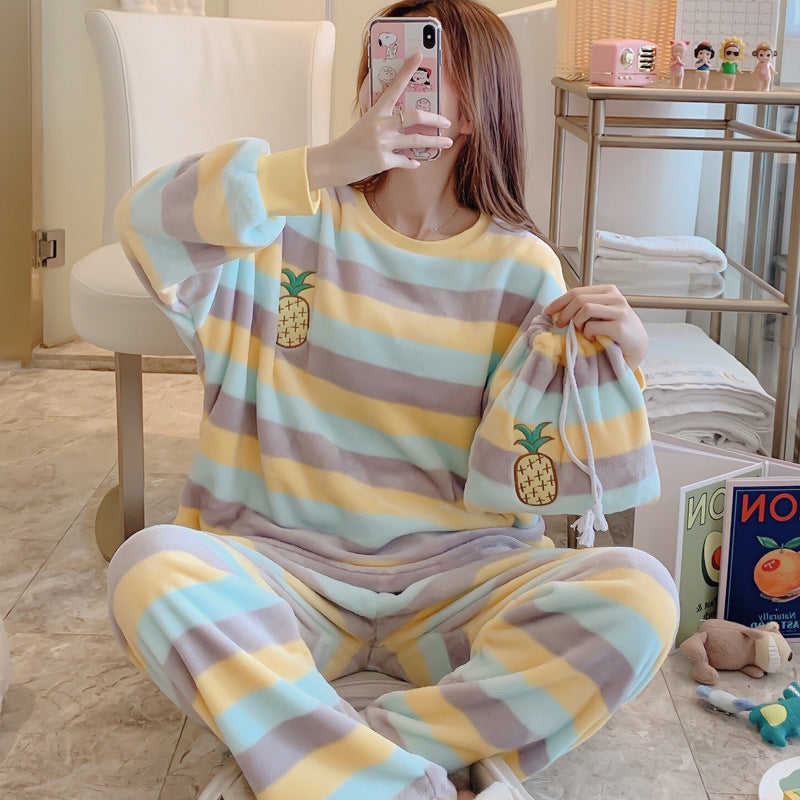 Women's Cartoon Suit Style Thick Fleece Loungewear Relaxed