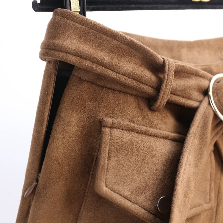 Women's Suede Slim Shorts – Deerskin Velvet Modern Commuter Style