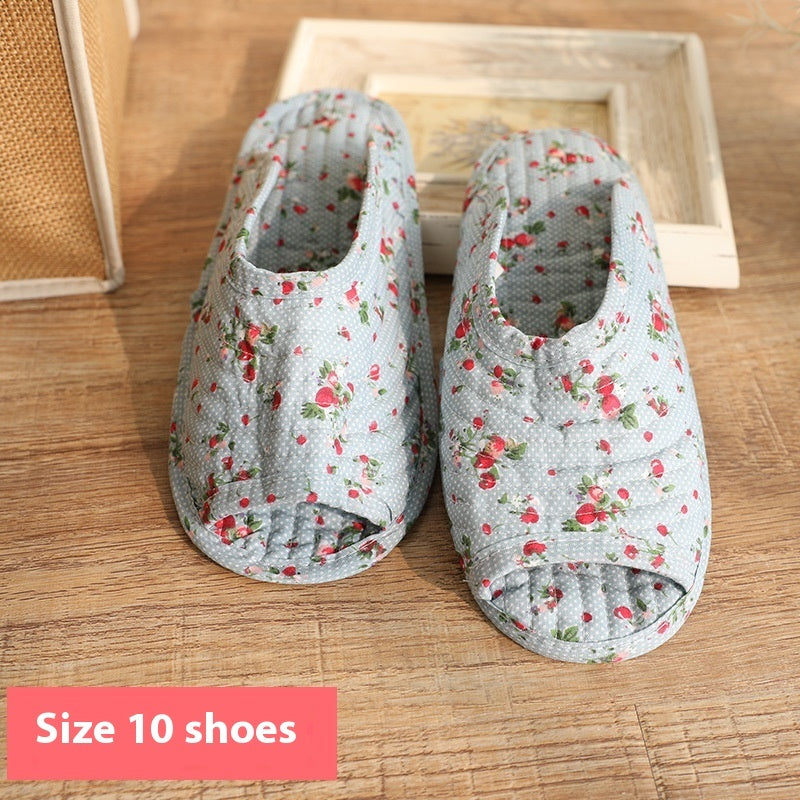 Pastoral Fabric Home Cotton Slippers