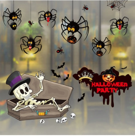 Halloween Color Static Stickers – Removable Window Clings for Party and Home Decorations