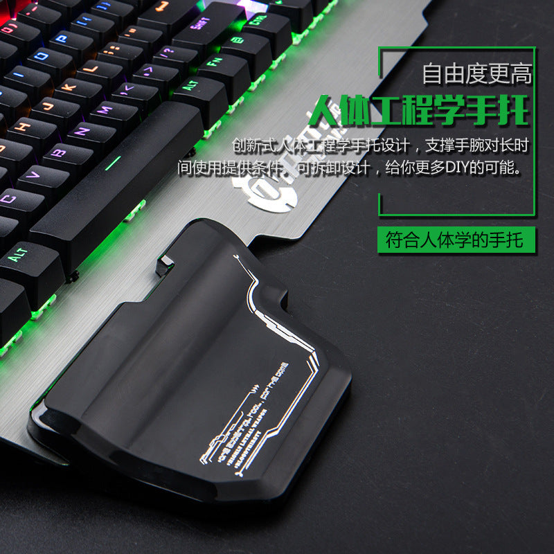 Metal Wired Mechanical Gaming Keyboard – Mixed RGB Backlight, Anti-Ghosting, Aluminum Top Plate