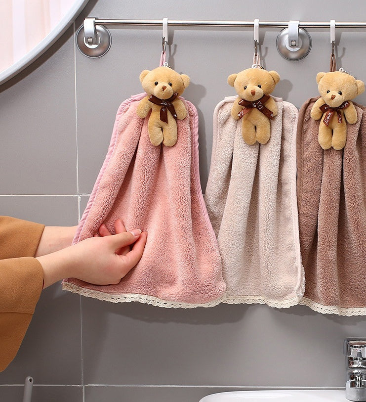 Coral Velvet Hanging Absorbent Towel – Soft Dish & Bathroom Cloth