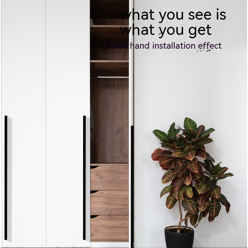 Cabinet Door Black Metal Handle One-word Lengthened