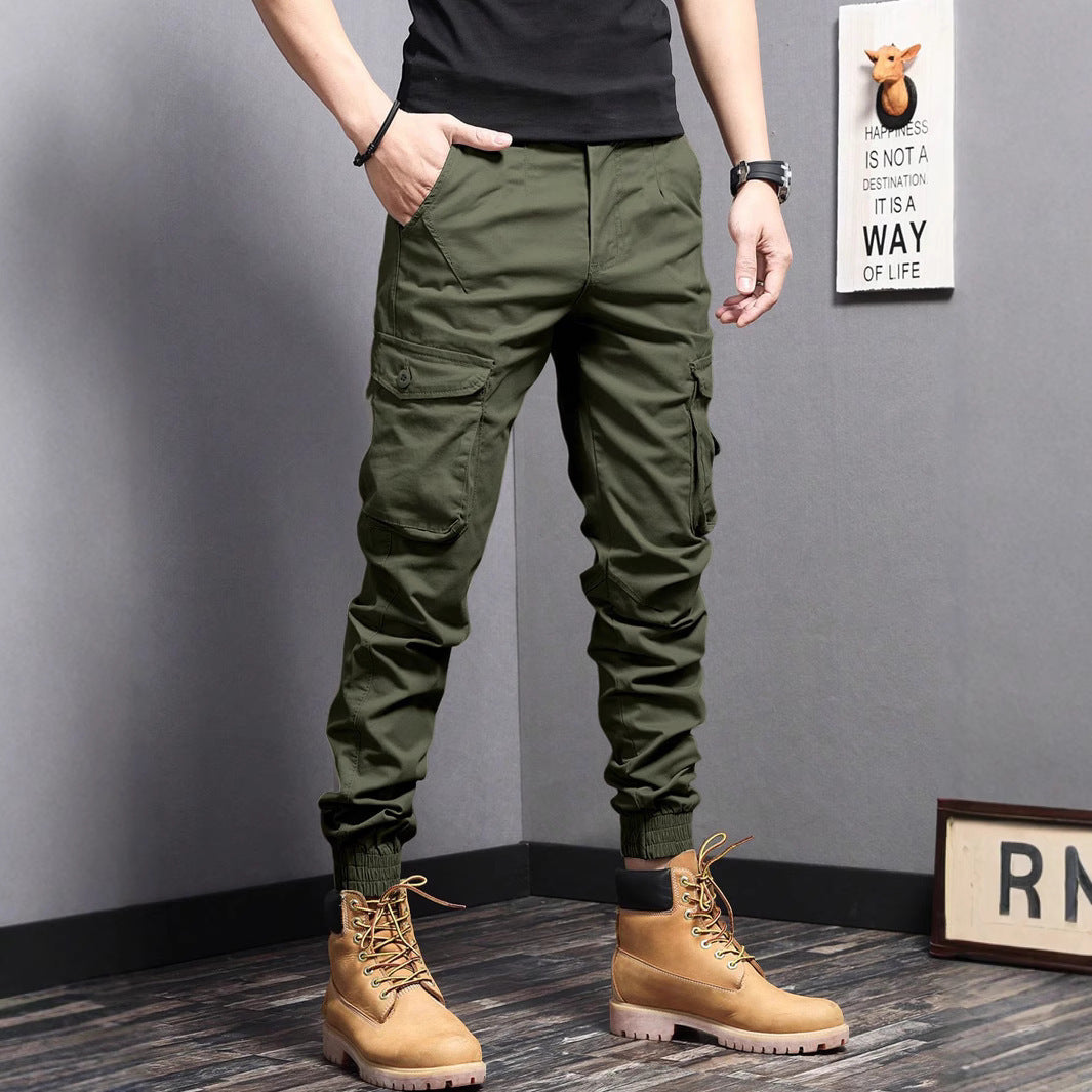 Men’s Faux Pocket Pants – Solid Color Formal Casual Trousers