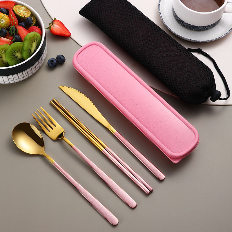 304 Stainless Steel Flatware Set With Case For Camping