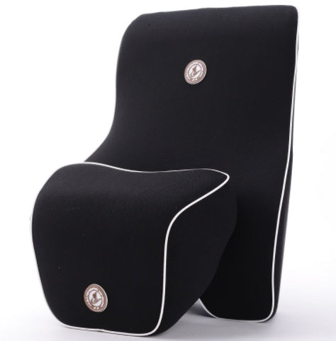 Memory Foam Car Lumbar & Neck Pillow Set – Slow Rebound, 4-Season