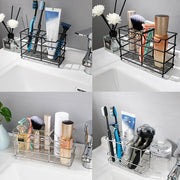 Household Grid Desktop Stainless Steel Toothbrush Holder