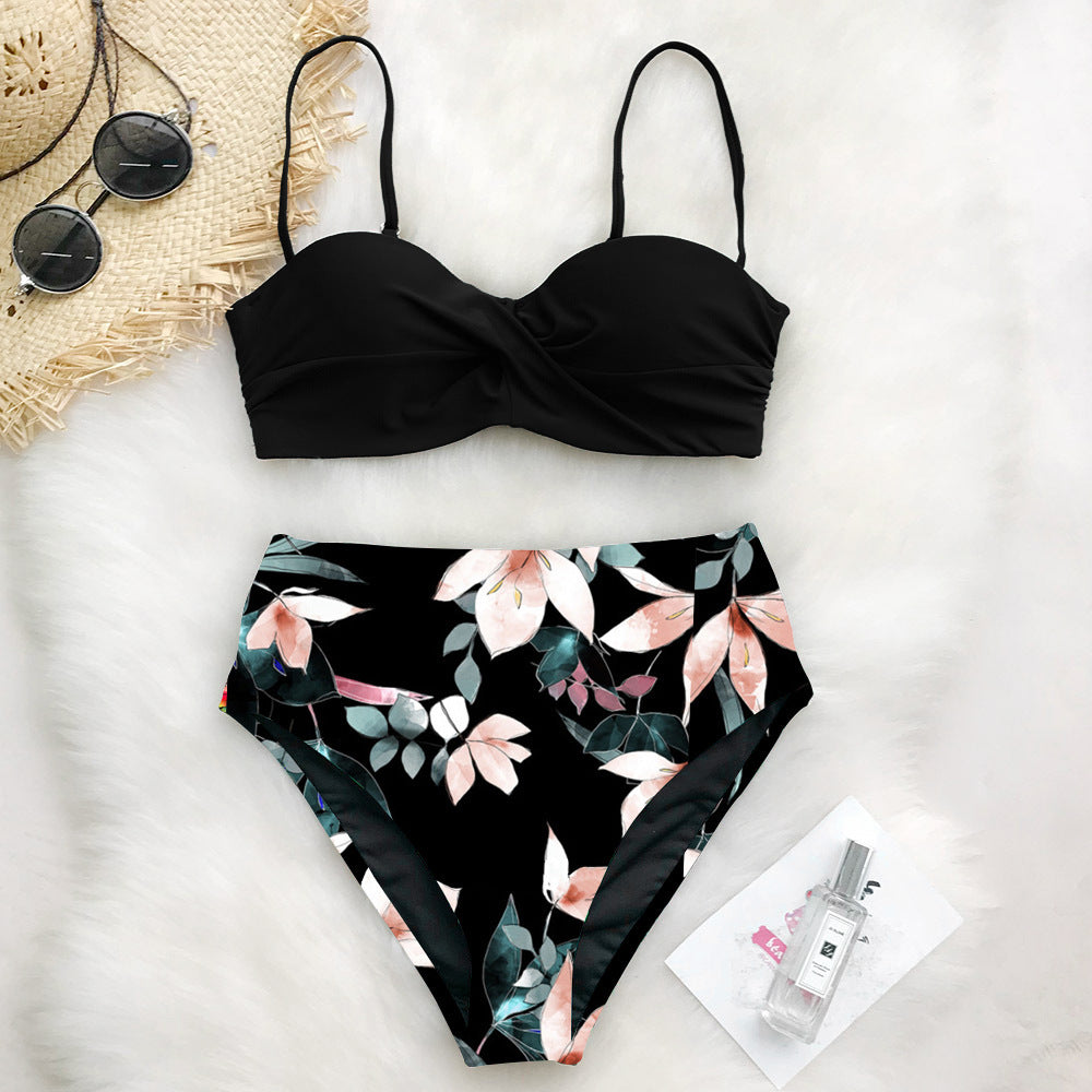 Women’s Tropical Print Bikini Set – Padded Two Piece Swimwear