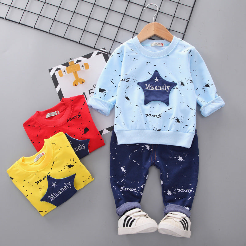Boys' Cotton Lacquered Star Long-Sleeve Suit