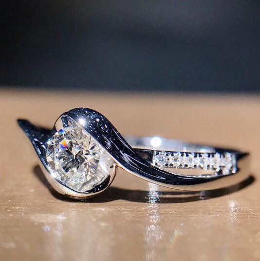 Elegant Octagon Super Diamond Zircon Engagement Ring in Copper