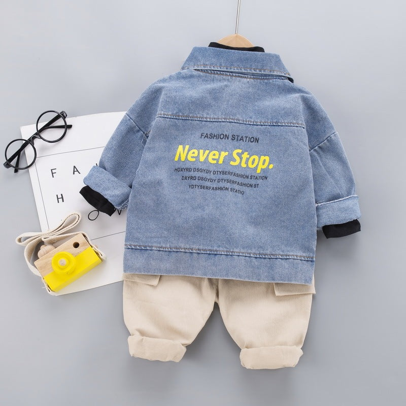 Three-Piece Baby Denim Jacket Set